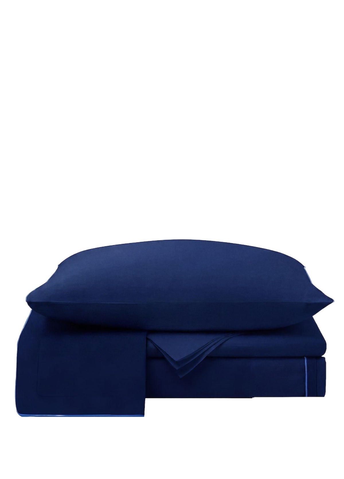 Hayra Lacivert Mavi Biyeli Pamuk Saten Çift Kişilik Nevresim Takımı 200 × 220 cm - görsel 1