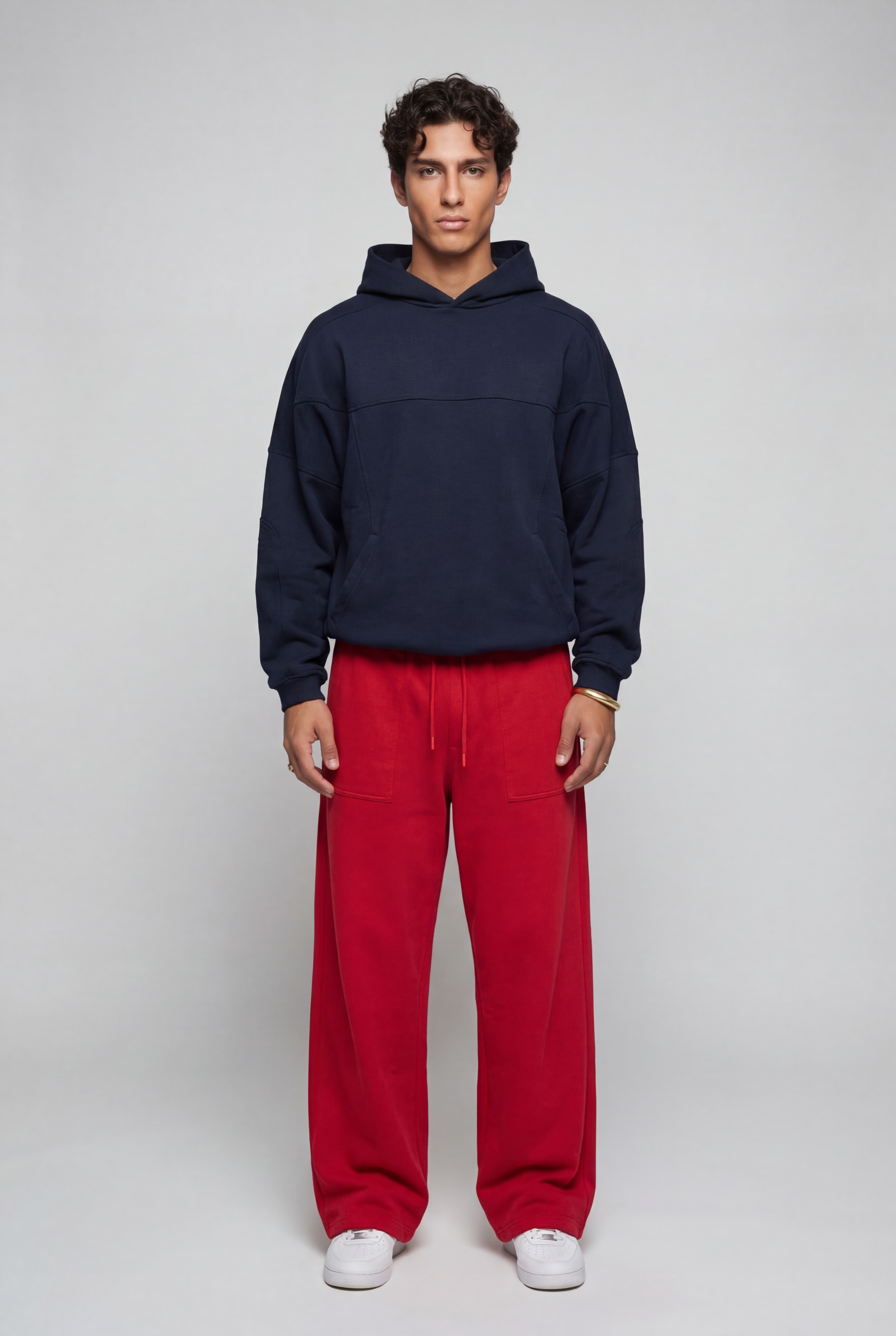 Tiny Elastic Waist Relaxed Cut Sweatpants