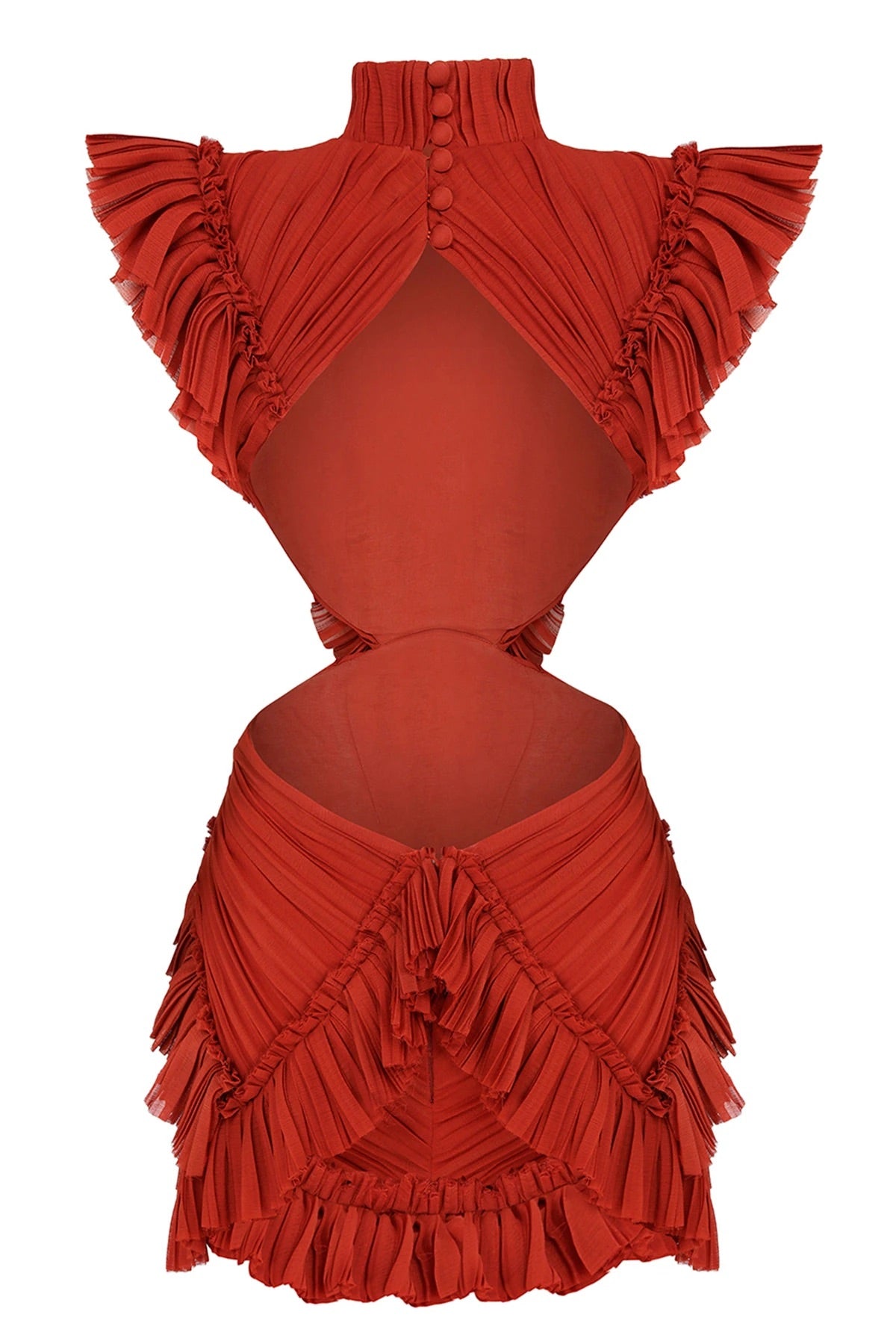 Haleia Drape Detaylı Kırmızı Mini Elbise