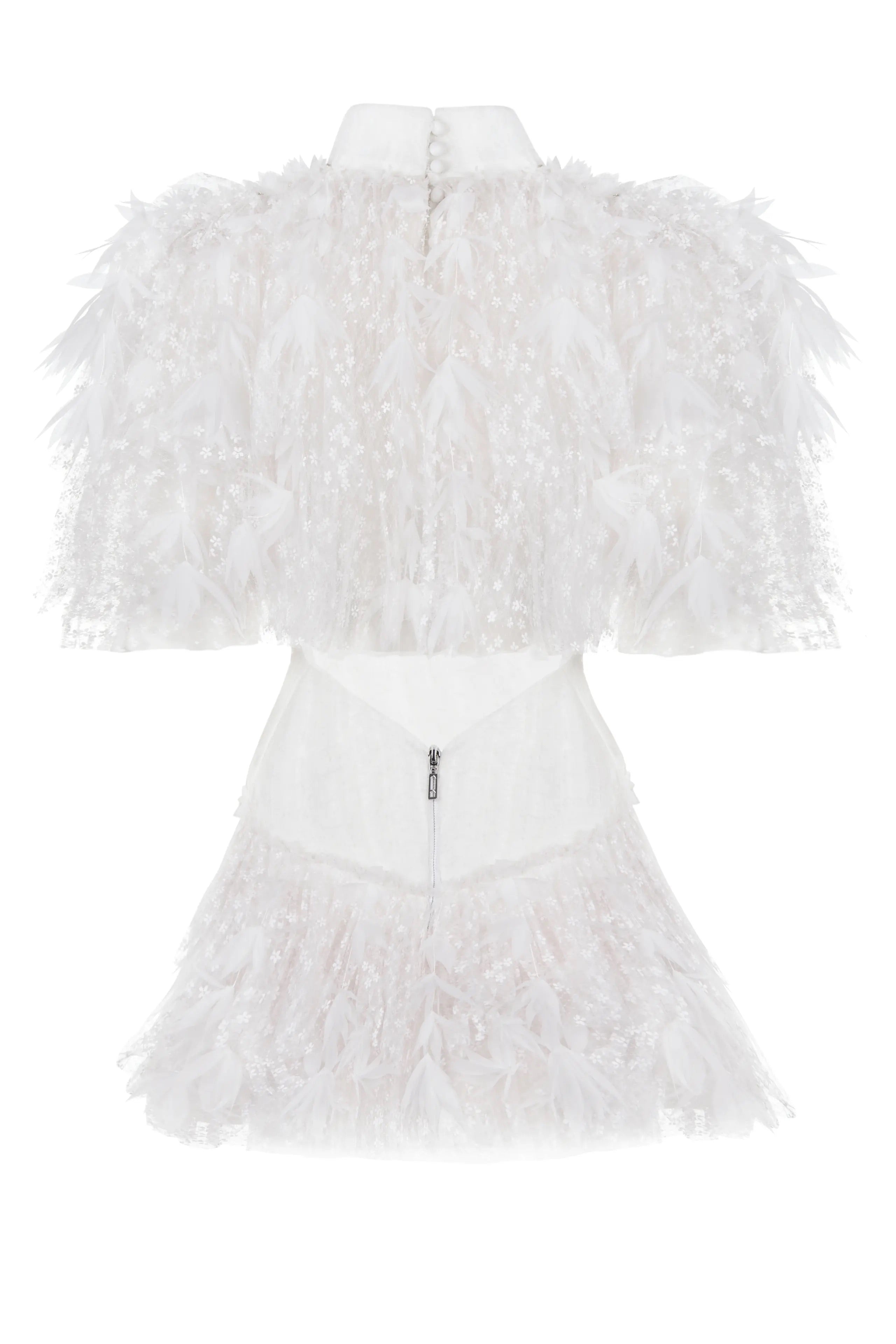 Haleia Mini Tüy ve Organze Detaylı Gelinlik