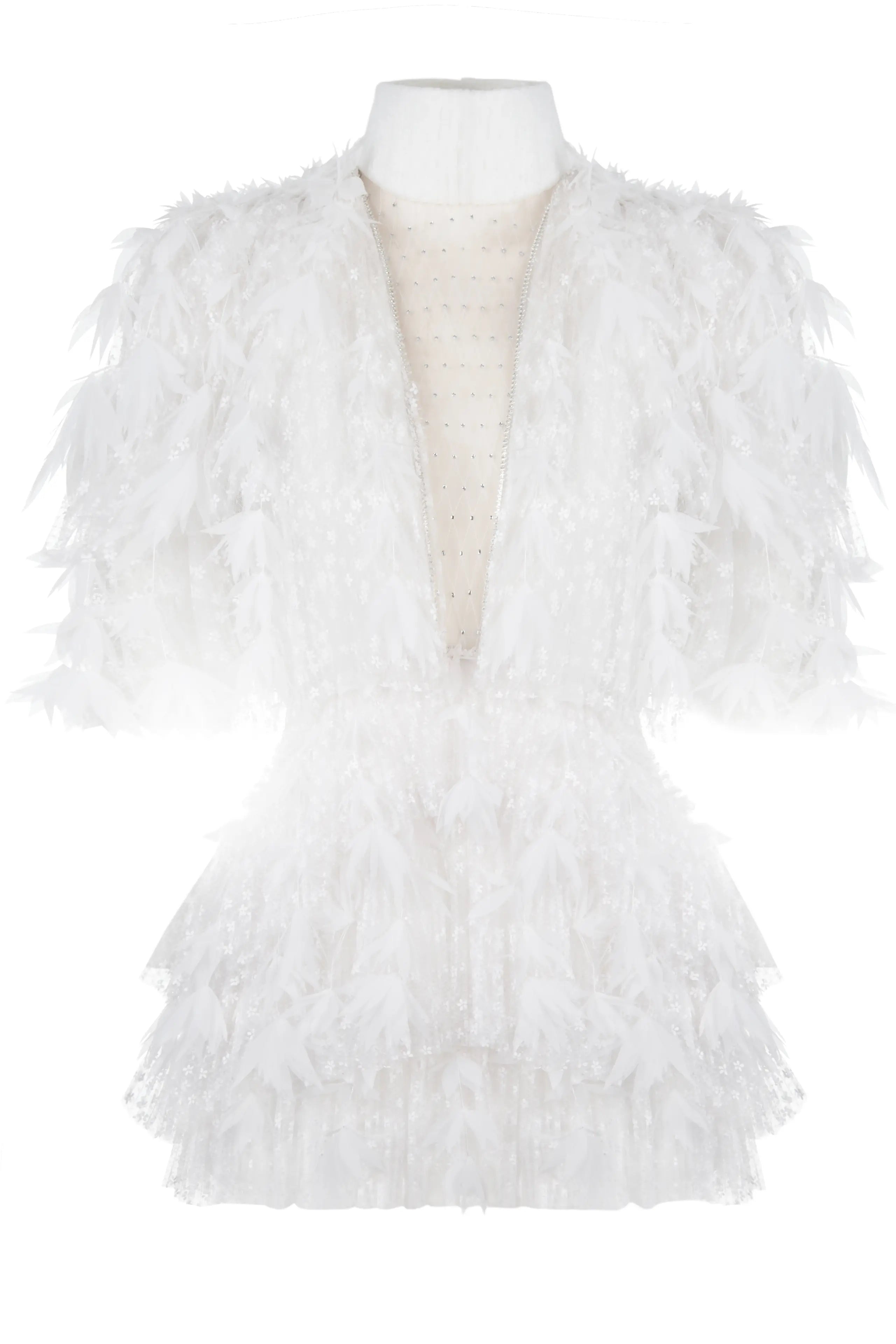 Haleia Mini Tüy ve Organze Detaylı Gelinlik