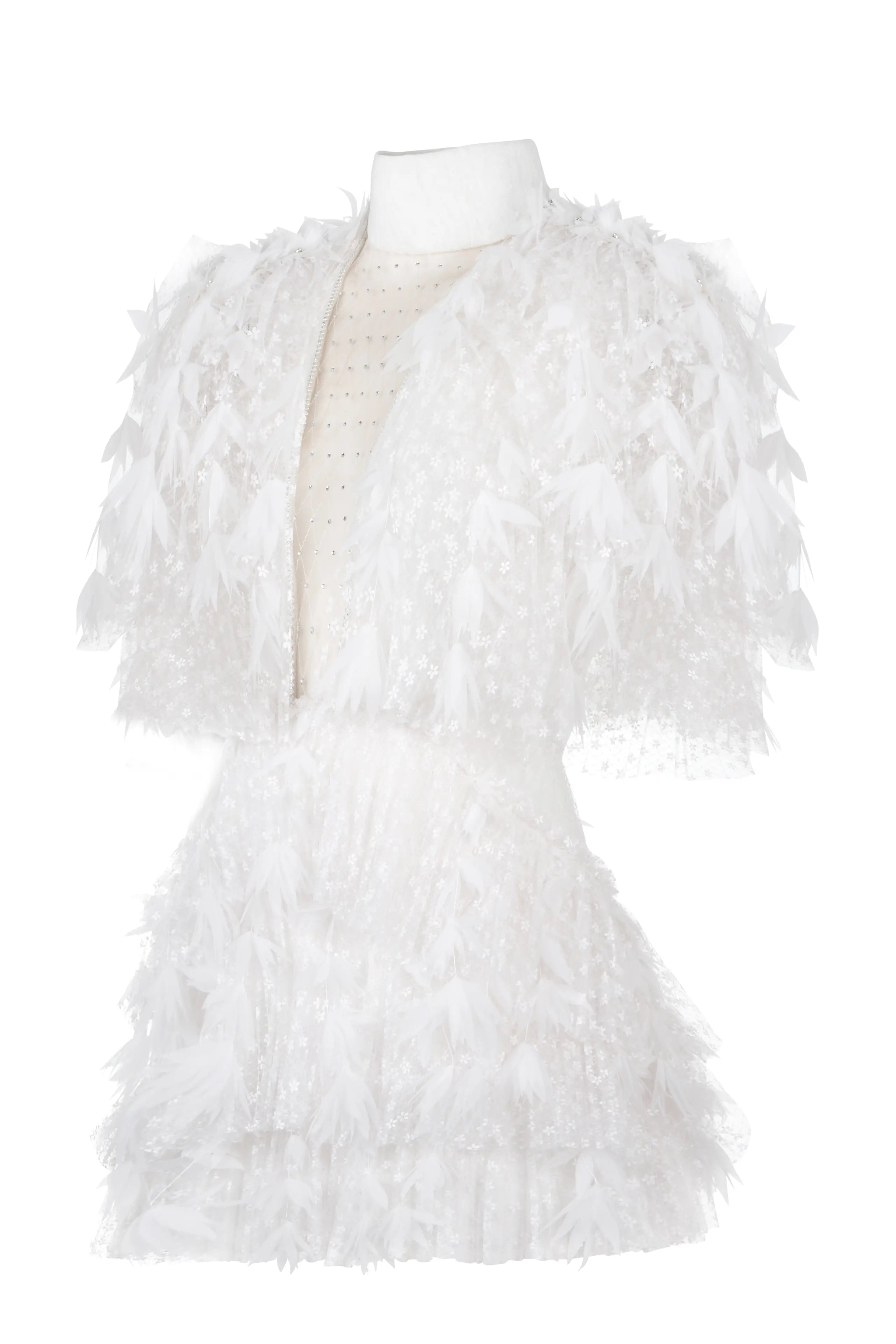 Haleia Mini Tüy ve Organze Detaylı Gelinlik