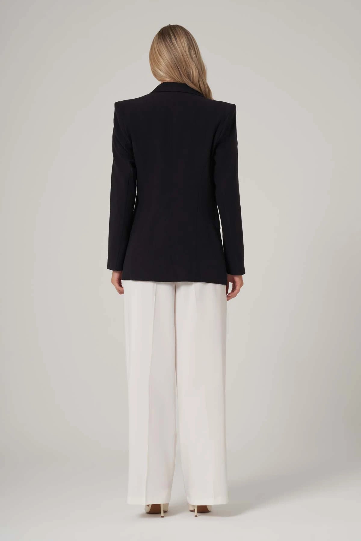 Utopian Çift Düğmeli Gold Detaylı Blazer Ceket