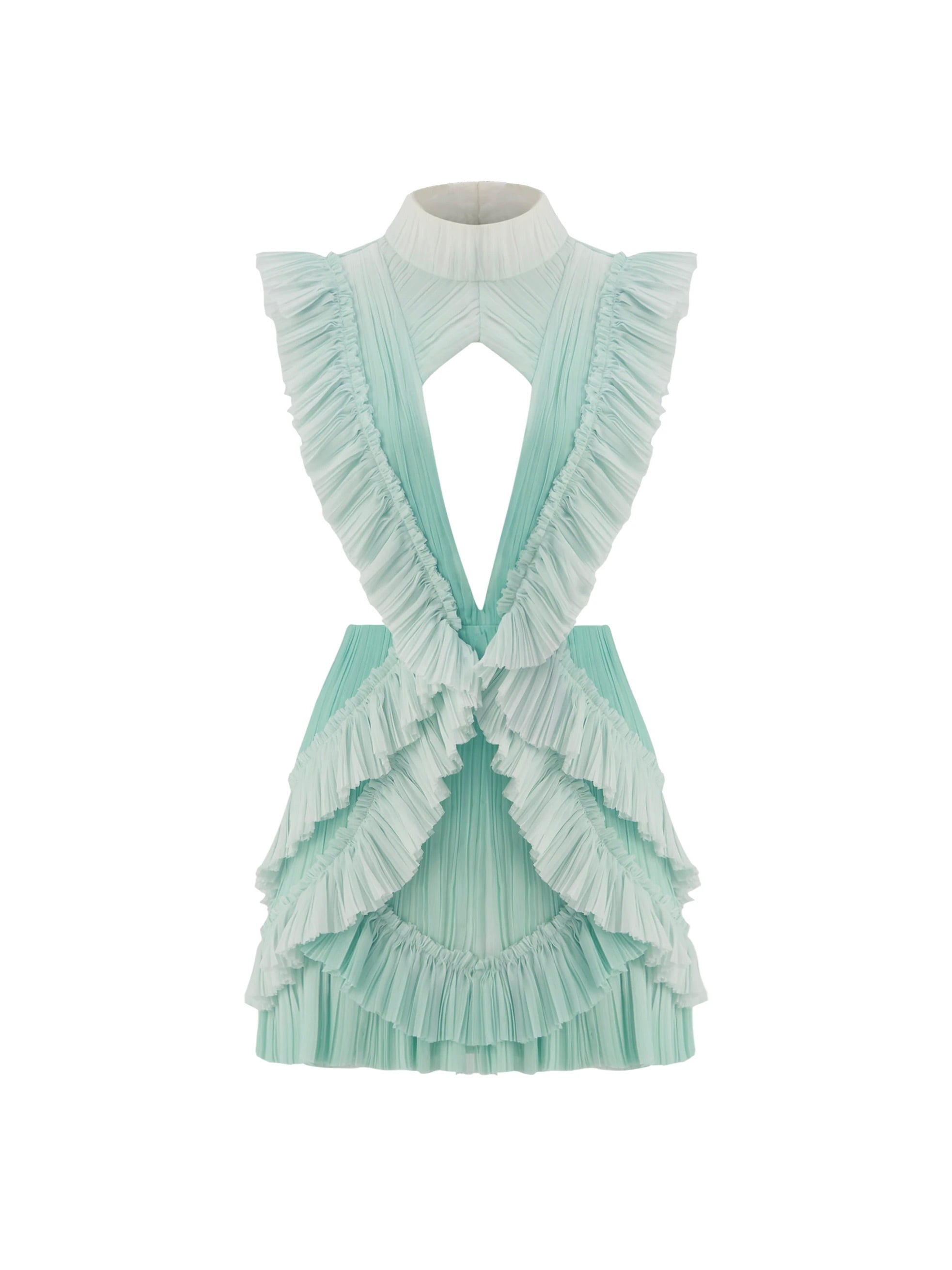 Haleia Degrade Volan Detaylı Drapeli Mini Elbise