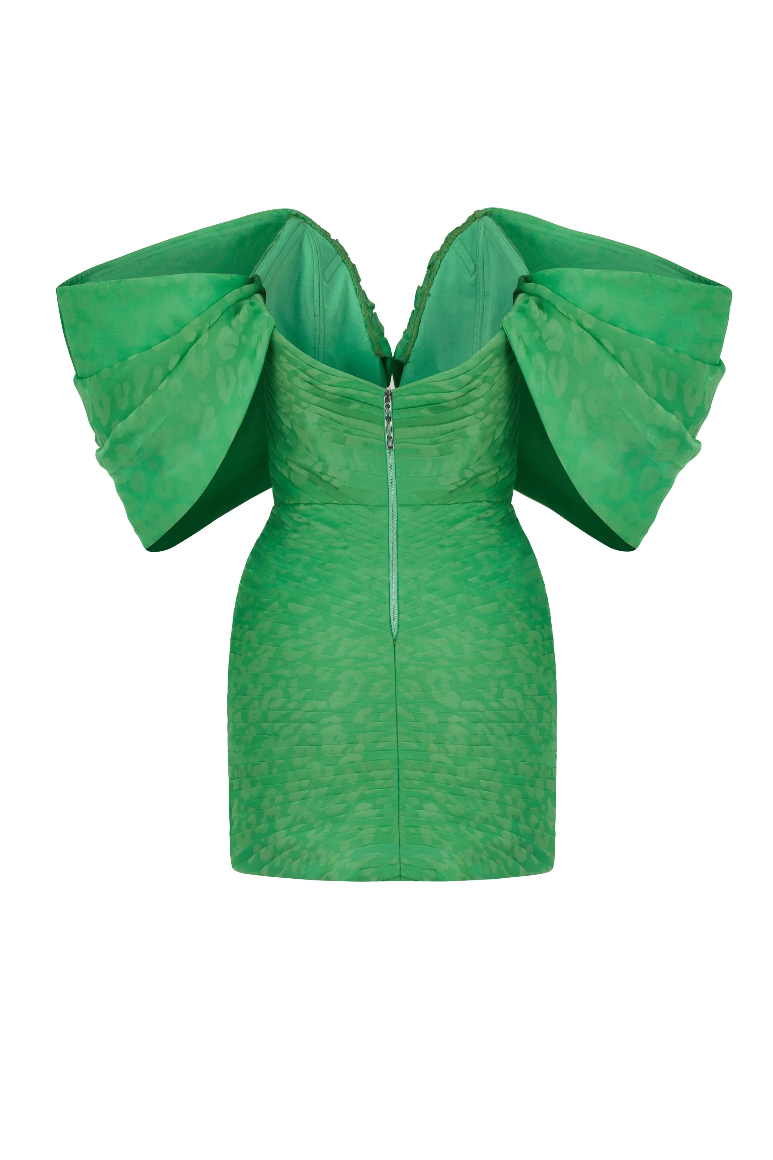 Haleia Leopar Desenli Drapeli Mini Elbise