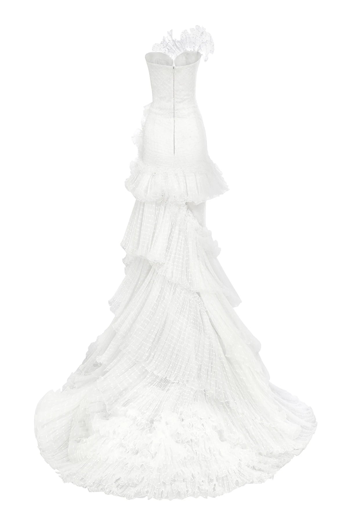 Haleia Straplez Puantiyeli Organze Gelinlik