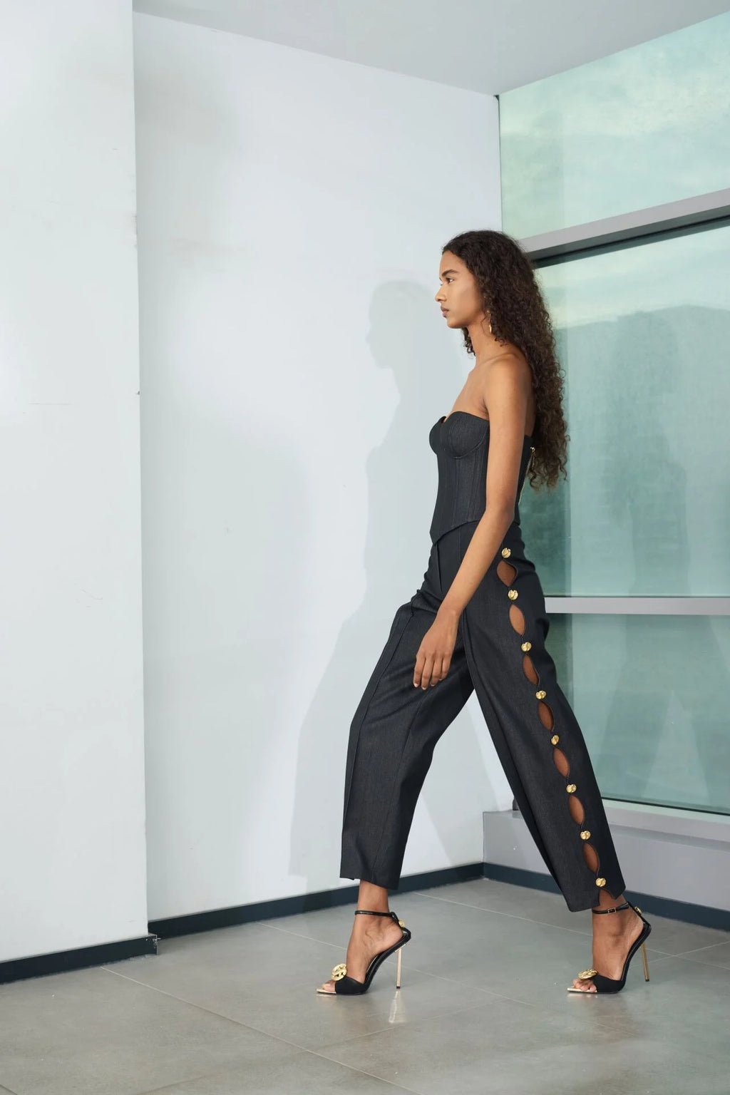 Gaia n Uranos Siyah Denim Düğmeli Pantolon görünüm 2