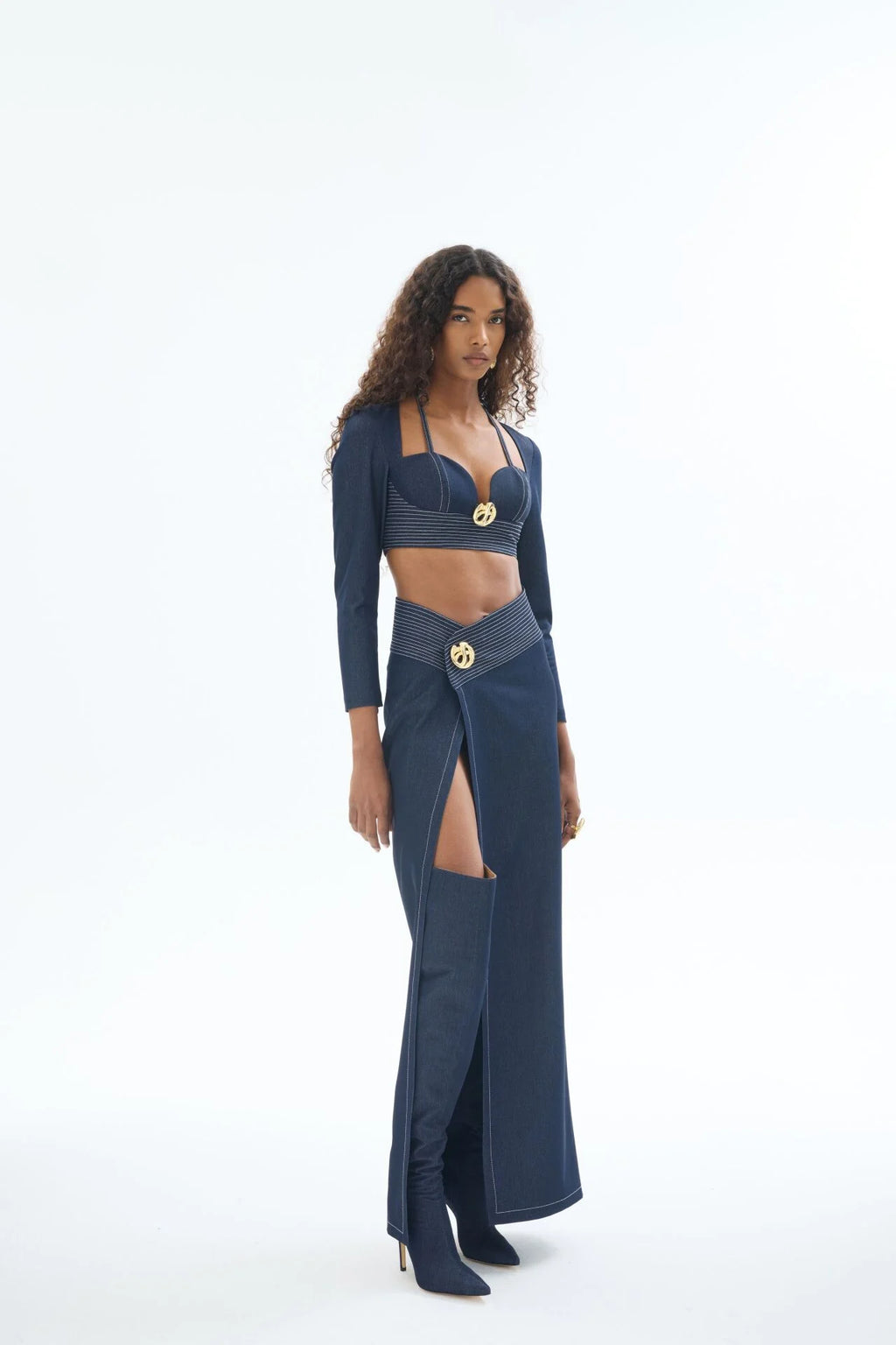 Gaia n Uranos Denim Crop Büstiyer görünüm 6