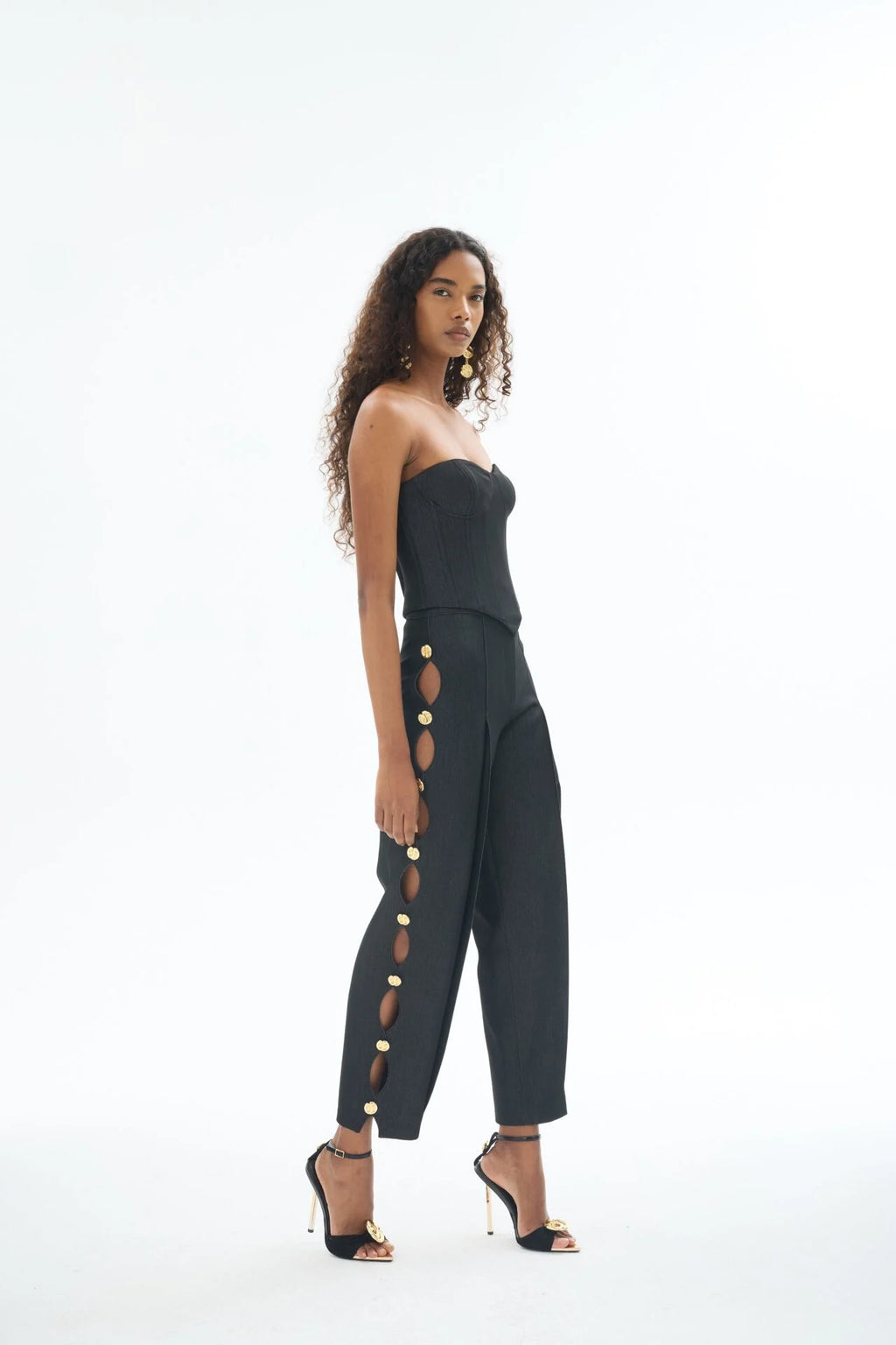 Gaia n Uranos Siyah Denim Düğmeli Pantolon görünüm 3
