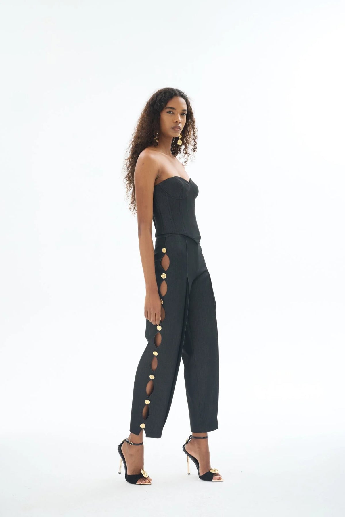 Gaia n Uranos Siyah Denim Düğmeli Pantolon görünüm 3