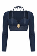 Gaia n Uranos Denim Crop Büstiyer dekupe görünüm