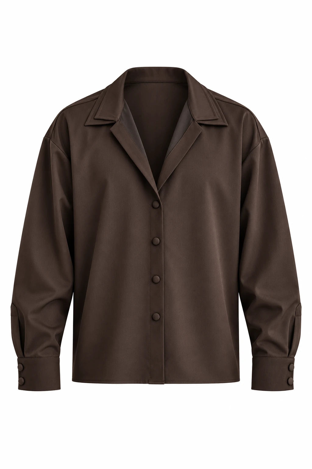Gaia n Uranos Kahverengi Çift Yaka Gömlek dekupe görünüm