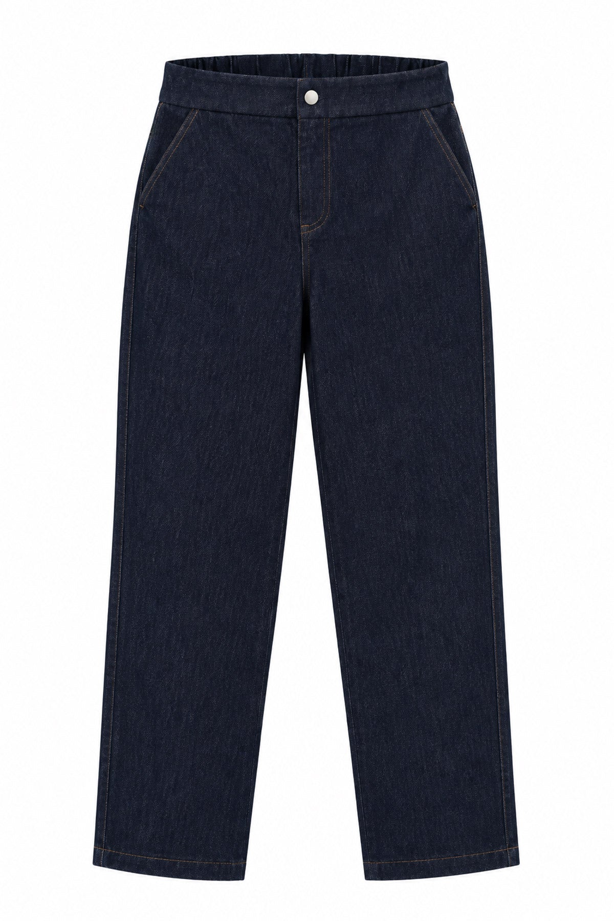 Utopian Yüksek Bel Düz Paça Denim Pantolon dekupe görünüm