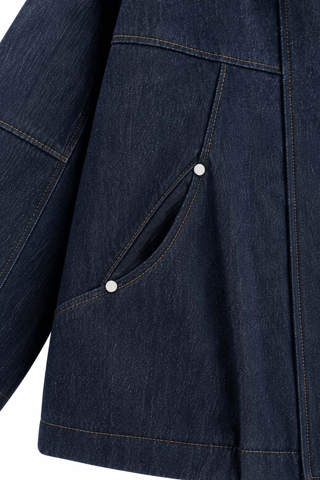 Utopian Kapüşonlu Ekose Astar Detaylı Denim Mont görünüm 4