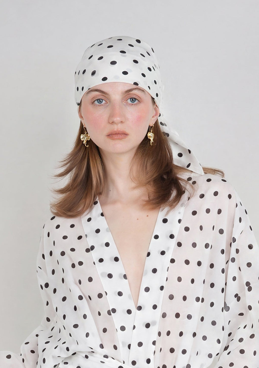 Tiny Polka Silky Scarf görünüm 6