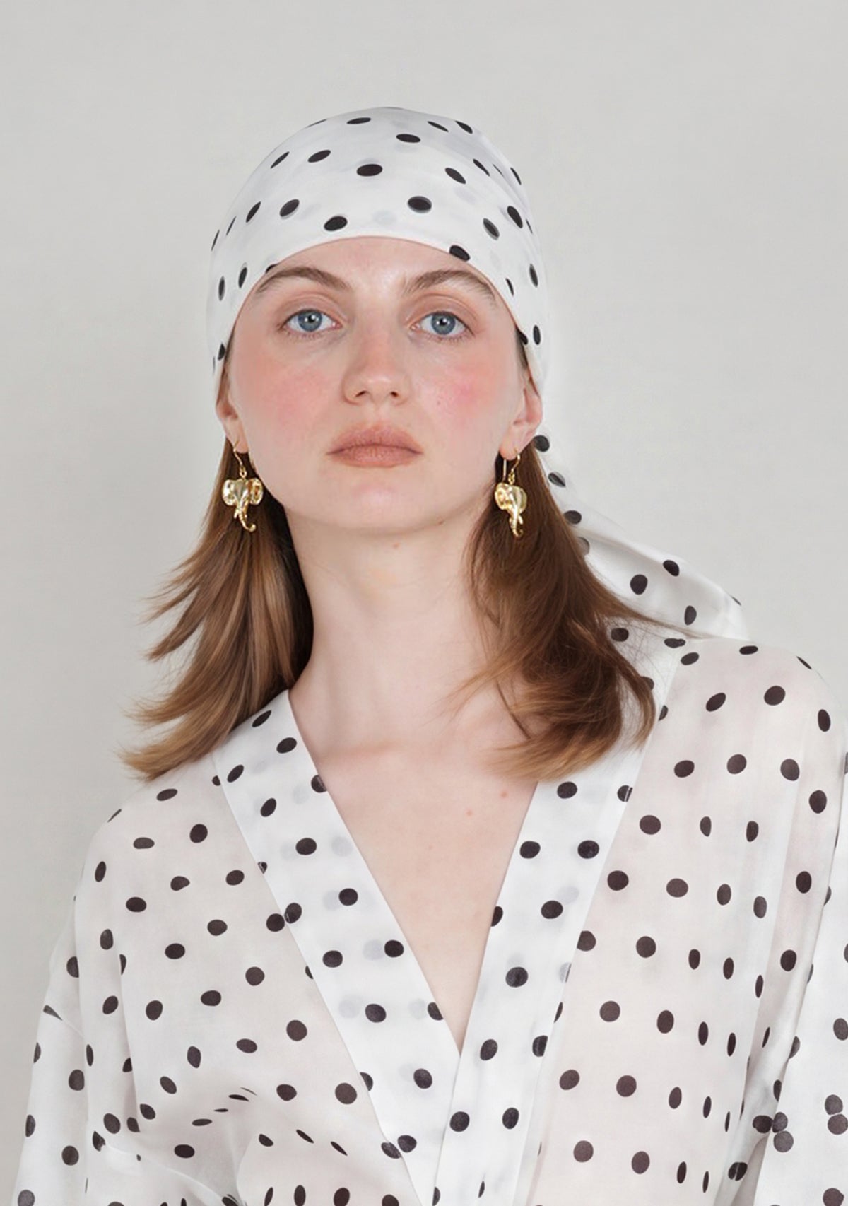 Tiny Polka Silky Scarf görünüm 7