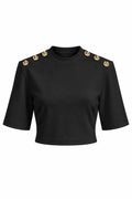 Gaia n Uranos Düğmeli Crop  Tshirt dekupe görünüm